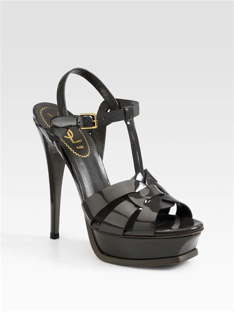 ysl tribute patent black|TRIBUTE platform sandals in patent leather .